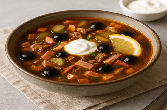 Hotchpotch with sausage and meat classic recipe